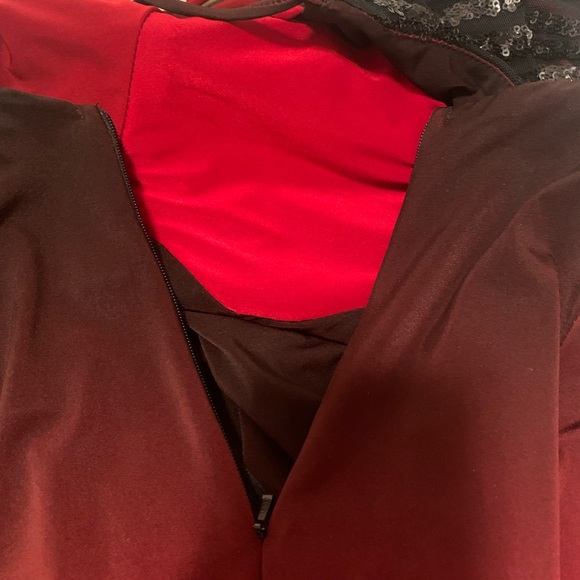 Red and Black Ombre Sequins Prom Gown Dress - Picture 5 of 6